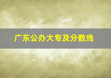 广东公办大专及分数线