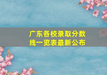 广东各校录取分数线一览表最新公布