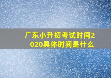 广东小升初考试时间2020具体时间是什么