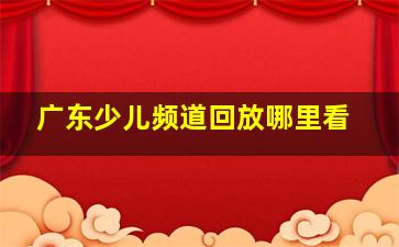 广东少儿频道回放哪里看