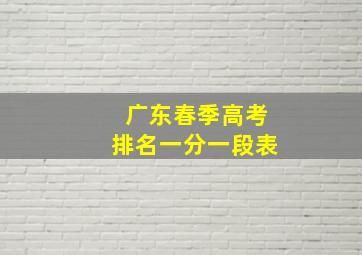 广东春季高考排名一分一段表