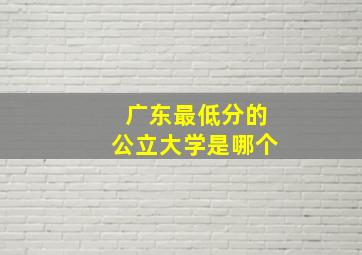 广东最低分的公立大学是哪个