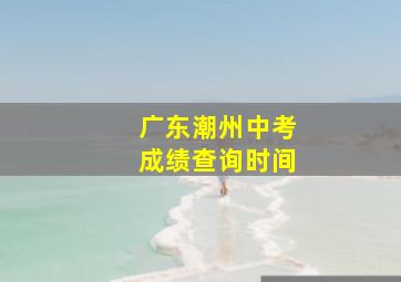 广东潮州中考成绩查询时间