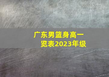 广东男篮身高一览表2023年级