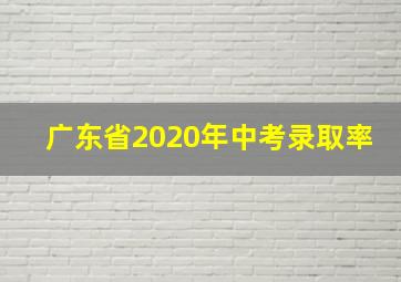 广东省2020年中考录取率