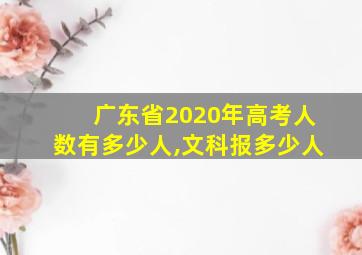 广东省2020年高考人数有多少人,文科报多少人