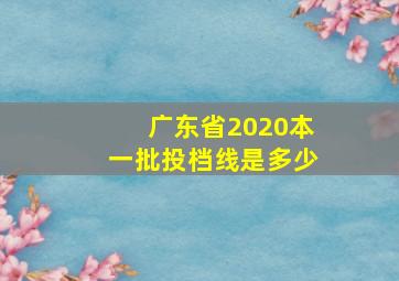 广东省2020本一批投档线是多少