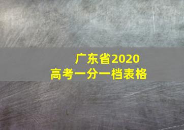 广东省2020高考一分一档表格