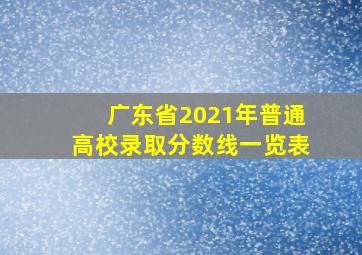 广东省2021年普通高校录取分数线一览表