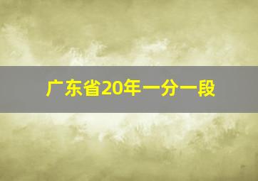 广东省20年一分一段