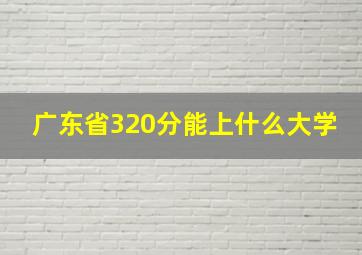 广东省320分能上什么大学