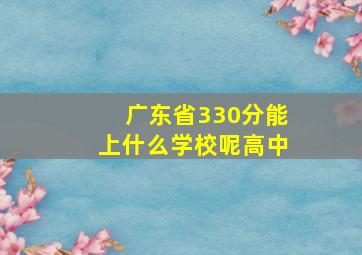 广东省330分能上什么学校呢高中