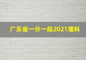 广东省一分一段2021理科