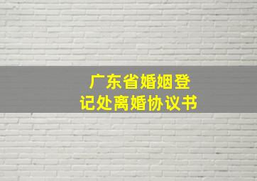 广东省婚姻登记处离婚协议书