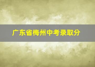 广东省梅州中考录取分