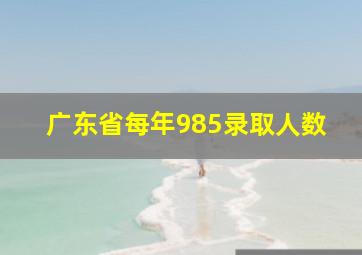 广东省每年985录取人数