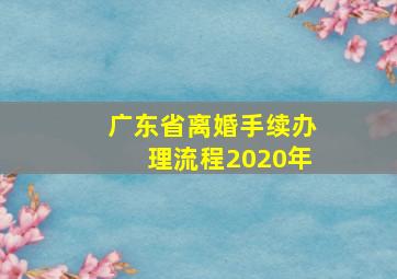 广东省离婚手续办理流程2020年