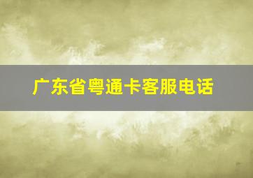 广东省粤通卡客服电话