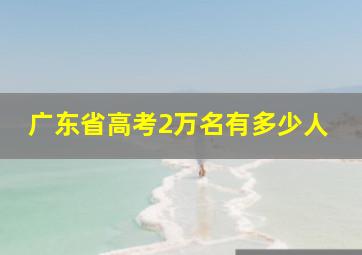 广东省高考2万名有多少人