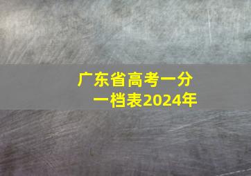 广东省高考一分一档表2024年