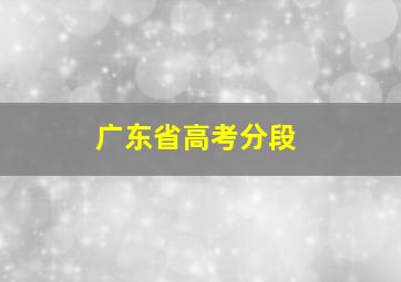 广东省高考分段