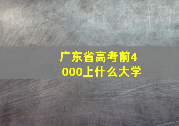 广东省高考前4000上什么大学