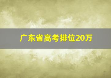 广东省高考排位20万