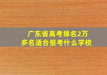 广东省高考排名2万多名适合报考什么学校