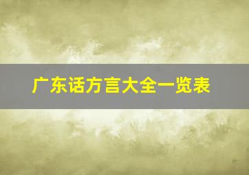 广东话方言大全一览表