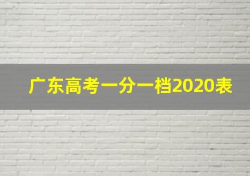 广东高考一分一档2020表