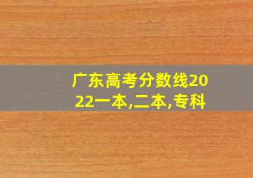 广东高考分数线2022一本,二本,专科