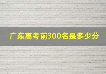 广东高考前300名是多少分