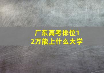 广东高考排位12万能上什么大学