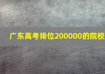 广东高考排位200000的院校