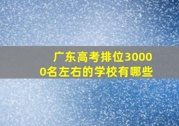 广东高考排位30000名左右的学校有哪些