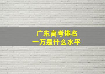 广东高考排名一万是什么水平