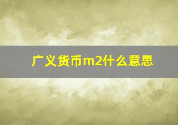 广义货币m2什么意思