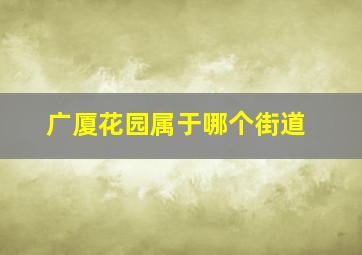 广厦花园属于哪个街道