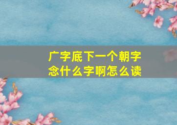 广字底下一个朝字念什么字啊怎么读