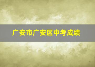 广安市广安区中考成绩