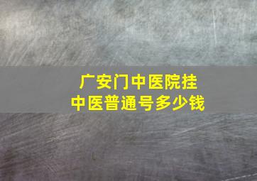 广安门中医院挂中医普通号多少钱