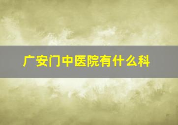 广安门中医院有什么科