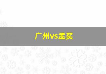 广州vs孟买