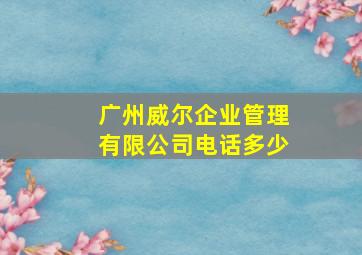 广州威尔企业管理有限公司电话多少