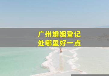 广州婚姻登记处哪里好一点