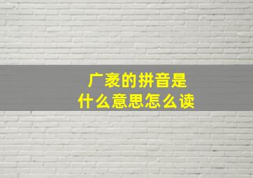 广袤的拼音是什么意思怎么读