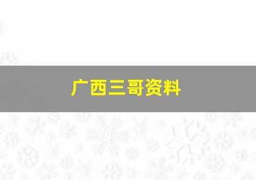 广西三哥资料