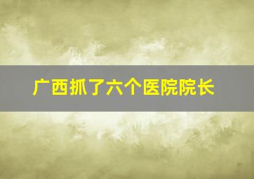 广西抓了六个医院院长