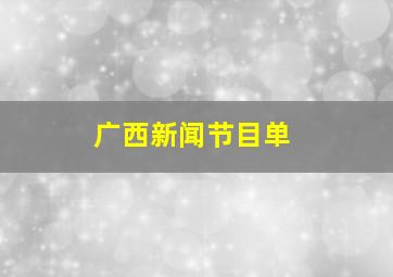 广西新闻节目单