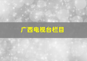 广西电视台栏目